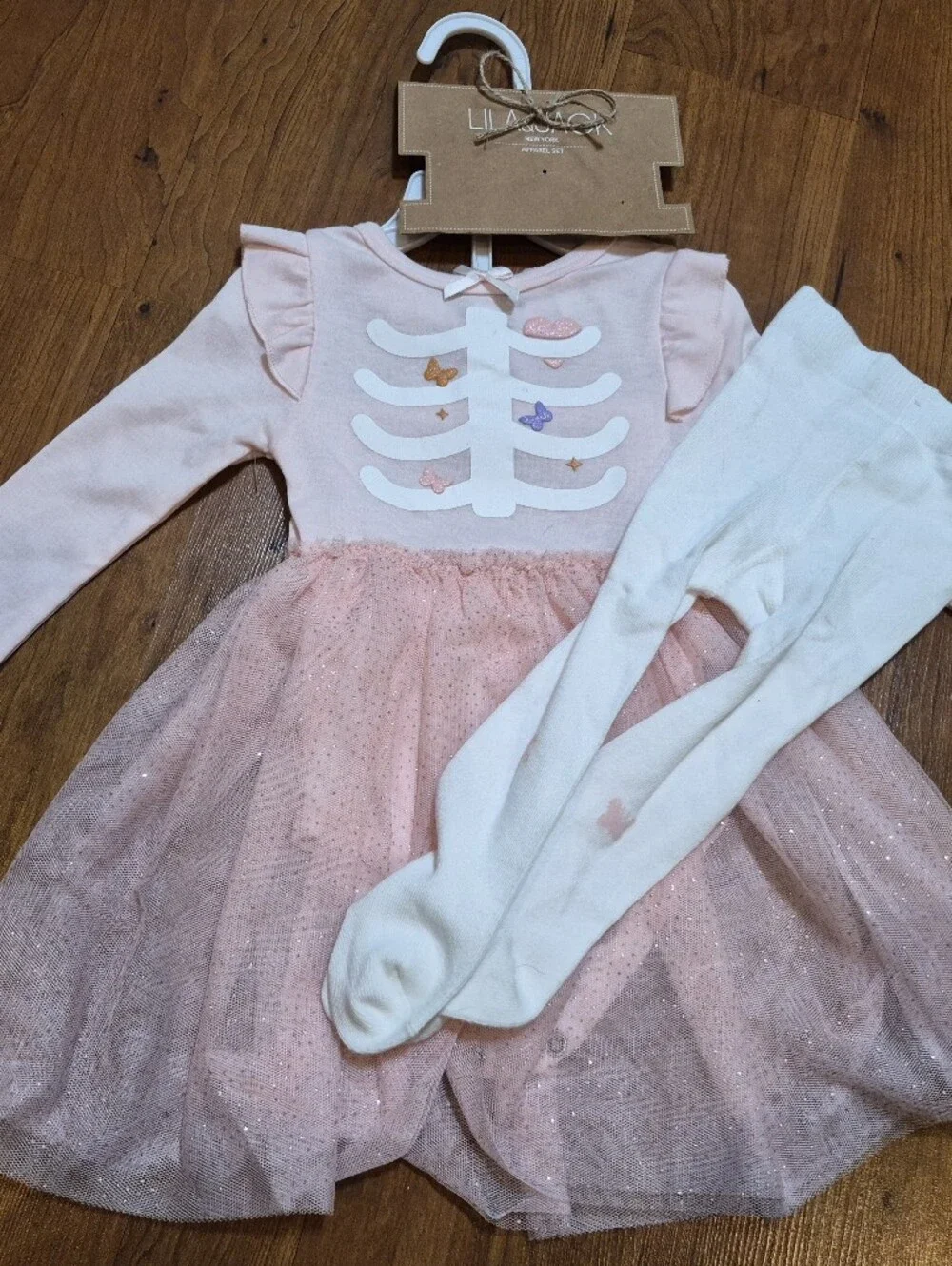 Adorable Pink Sparkle Skeleton Tutu Costume